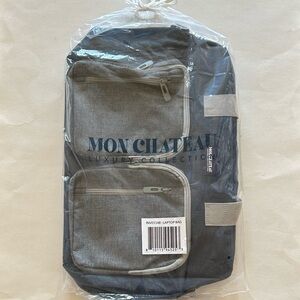 MonChateau Luxury Collection Laptop Bag – Gray/Blue – Multi-Pocket